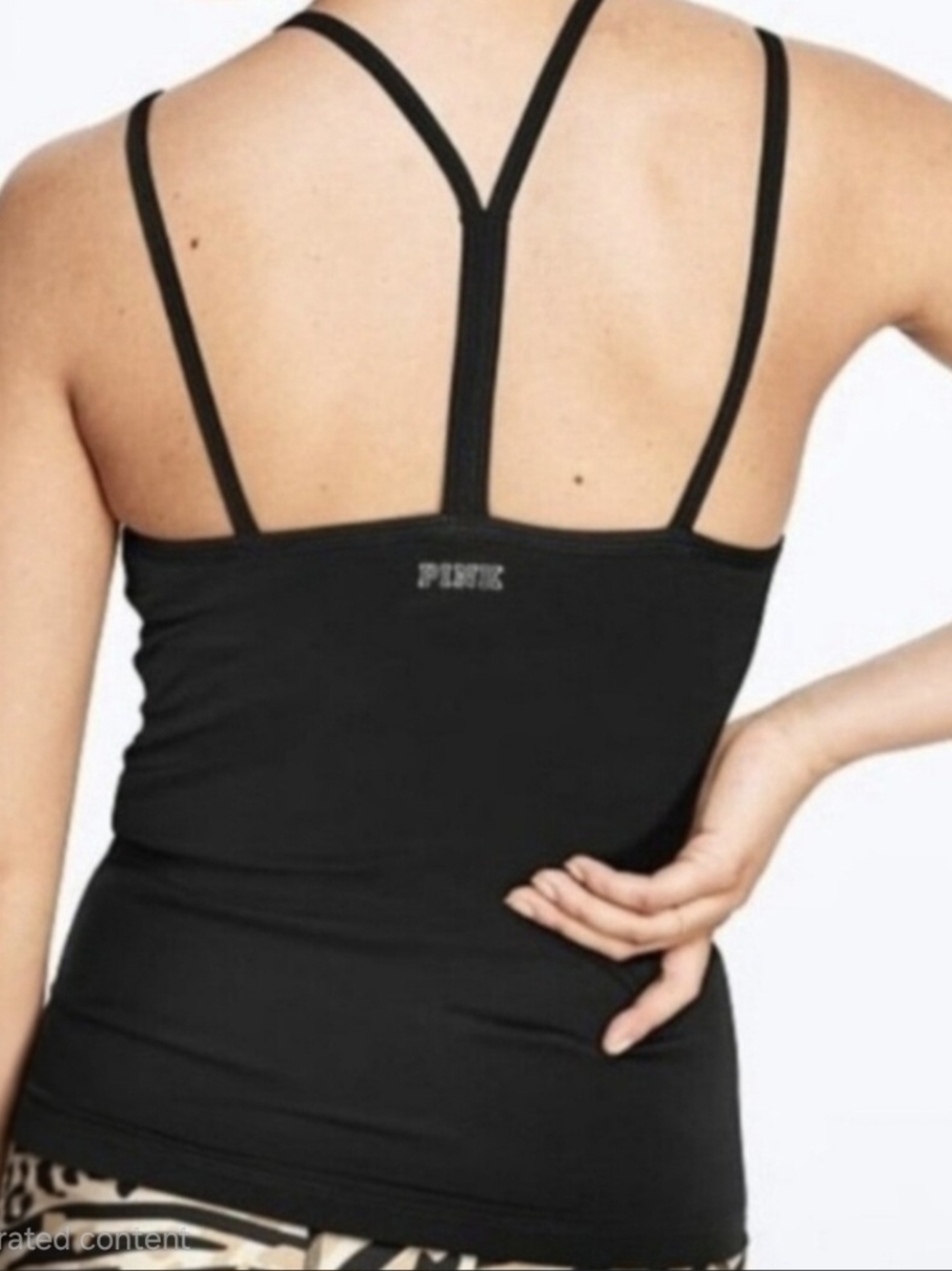 PINK Victoria's Secret Black Double-Strap Athletic Camisole